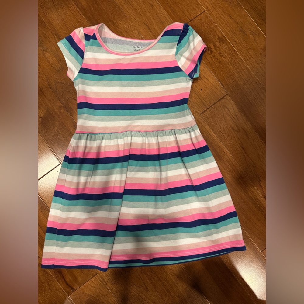 Carter's Pink and Blue Striped Kids Dress